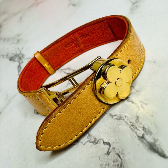 EUC Louis Vuitton Vachetta Leather Monogram Millennium Wish Bracelet - Picture 7 of 11